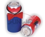 Promotion Gift Can Cooler Insulated Beer Stubby Koozie with Bow Tie