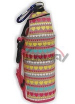 Insulated Printed Water Bottle Cooler with Clip